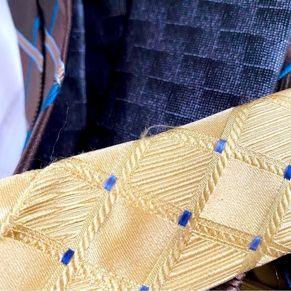 MICHAEL KORS Bundle of 3 Mens Ties Silk Neckties Brown Yellow Black Wovens - Picture 10 of 10